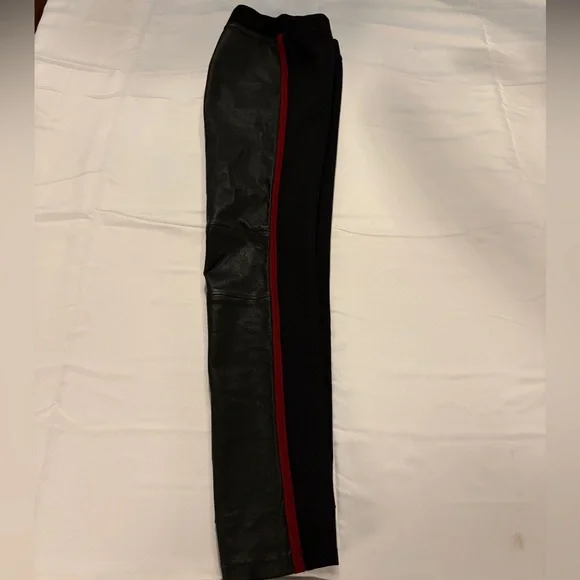Tommy Hilfiger Black Leather Stretch Leggings - Picture 3 of 5